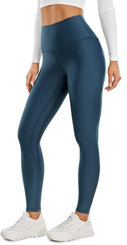 CRZ YOGA Damen Sport Thermo Leggings Winter Warme Sports Yoga Leggins High Waist Fleece Thermal Sportleggins - 71cm FRANZÖSISCHE Marine 40