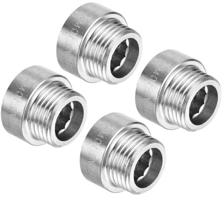 PATIKIL Douche Tête Extension Bras, 4 Paquet 201 Inox Acier G1/2 Mâle à Femelle Filetage 20mm Longueur Tuyau Raccord Douche Tête Rallonge