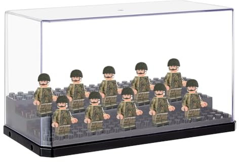 OLYCRAFT Acryl Vitrine Schaukasten für Minifiguren 18.2x9.2x10.3cm 3 Stöckige Vitrine Action Figuren Abnehmbare Display Box Würfel Vitrine Für Staubdichte Aufbewahrungs Display Boxen - Schwarz