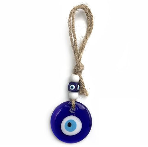 Ryaupy Pendentif Mural au Motif Turc du Mauvais œil Bleu - amulette en Verre - Pendentif en Verre Bleu Mauvais œil pour bénédiction et protectio(5cm)