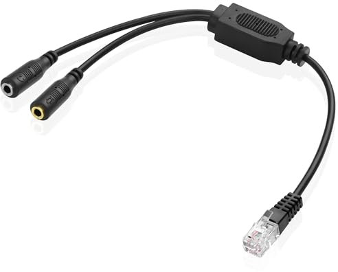 XMSJSIY Cavo audio da RJ9 a doppio, 3,5 mm, cavo audio, adattatore jack RJ9 maschio a 2 prese da 3,5 mm, microfono microfono jack audio – 30 cm/11,8 pollici