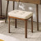 LEIYTFE Nussbaum Makeup Hocker Household Soft Cushion Bench Quadratischer Fußhocker Sofa Fußstütze,Schlafzimmer Frisiertisch Eitelkeit Hocker, Bequeme Klavierbank