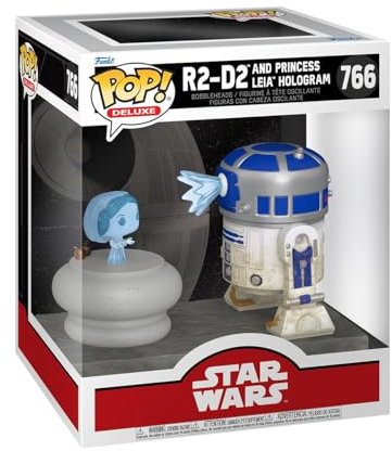 Funko Star Wars R2-D2 & Princess Leia Hologram (Pop Deluxe) Pop No. 766 Unisex Pop Standard