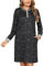 Jahetuul Chemise de Nuit Femme à Manches Longue pour Femme avec Bouton Nuisette Femme Coton avec Poches Robe Chemise Longue Femme avec Motif Étoilé Tee Shirt Nuit Femme