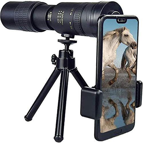 XIKDJ 10-300X40 Mm Super-Telezoom-Monokular-Teleskop Für Handy, Teleskop Für Kinder Und Anfänger, with Tripod Stand, Fernrohr Monocular Telescope Für Klettern Compatible