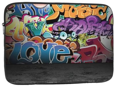 Laptoptasche mit Graffiti-Hip-Hop-Druck, stilvoll, wasserabweisend, Laptop-Tasche für Männer und Frauen