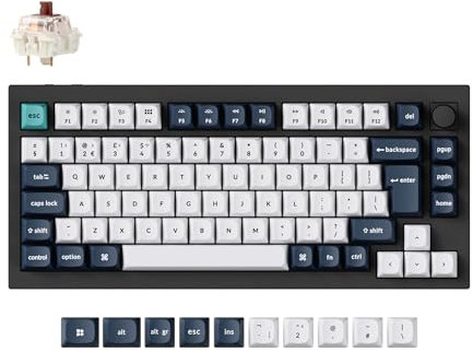 Keychron Q1 Max QMK/VIA Custom Mechanical Keyboard, Full Metal Programmable Knob 2.4 GHz/Bluetooth/Wired Keyboard with RGB Hot-Swappable Gateron Jupiter Brown Switch for Mac Win Linux - UK Layout