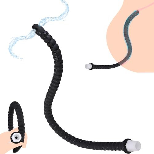 AMZII Poire Lavement Rectale Flexible de Douche 300mm Tuyau Douche avec Perles Anales Plug Anal,Douche intime périnée Poire à Lavement Intime Anal Sex Toys,Poire a Lavement pour Anus Gode Anal