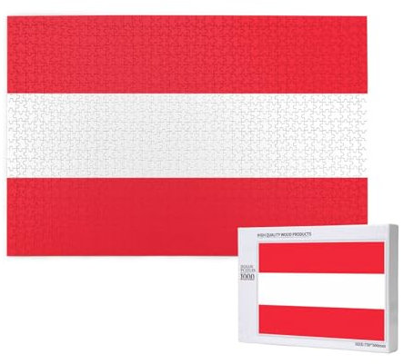 Puzzle mit österreichischer Flagge für Erwachsene, 1000 Teile, Holzpuzzle für Familie, Freunde, Heimdekoration, Wandkunst, 29,5 x 50 cm