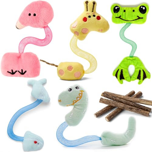 10 PCS Giochi per Gatti 2in1 - Bastoncini Erba Gatta, Matatabi Naturale, Giochi da Masticare per Denti, Catnip Stick