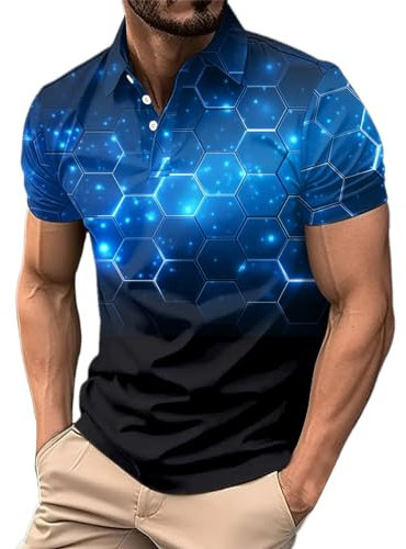 Long Sleeve Polo Shirt Mens with Pocket Cotton Denim Collar Golf Tops Sports Mens Clothing Barbour Shirts for Men UK White Long Sleeve Thermal top Men Basic (Dark Blue, XXXL)