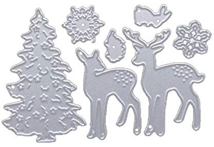 JUNNASALIKER Weihnachtsbaum Hirsch Scrapbooking Carbon Stahl Schneiden Stirbt Fotoalbum Präge Papierkarten Die Schablone Dekorieren Lassen