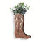 Qxiao Cowboystiefel-Vase aus Holz für Blumensträuße, Wand-Pflanzgefäß, hängende Taschenblumenvasen für Zimmerpflanzen, Western-Wanddekoration, Cowboystiefeltische, Tafelaufsätze für Wohnzimmer,