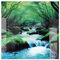 timalo Küchenbild aus Acrylglas modernes Wandbild Glasbild Deko Küche XXL Bild wie Glas | 60x60cm Wald, Wasserfall, grünes Moos, Natur, magische Landschaft