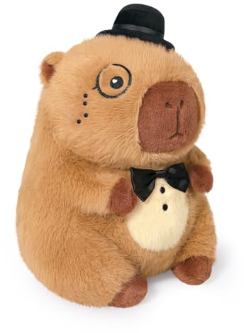 shownicer Plüschtier Capybara Kuscheltier Stofftier Kawaii Capybara Plüsch Kissen Spielzeug Geschenk für Erwachsene Kinder 3+ Jahre (Gentleman, 25cm)