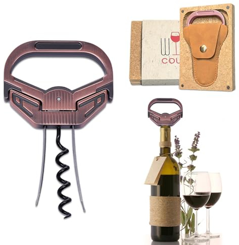 3 in 1 Ah So Weinöffner und Flaschen Korken Entferner, Copper-AR | Ah-So Korkenzieher aus Vintage Kupfer zum sicheren Entkorken alter Weinflaschen ohne Brösel - Ideal für Wein-Liebhaber