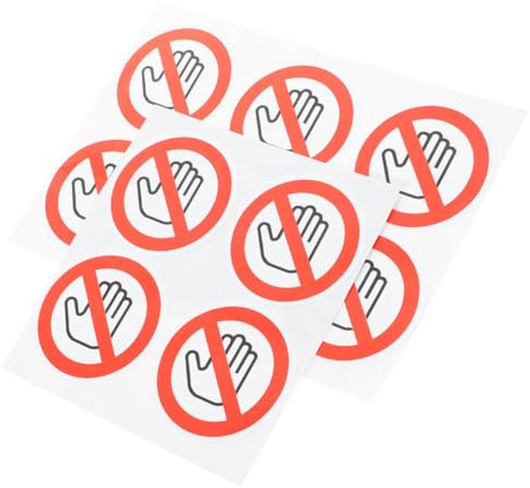 VILLFUL 10 Pezzi Adesivo Non Toccare Segnale Divieto Contatto Adatto Magazzini Fabbriche Attrezzature Superficie Liscia Pratico Sicurezza