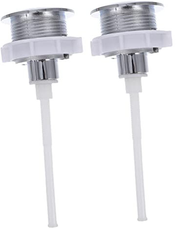 DIYEAH 2Stücke Druckknopf für Toilettenspülkasten Langlebiger Abs Toilettenschalter Einfach zu Montieren Längenverstellbar Ersatzteil für Toilettenspülung