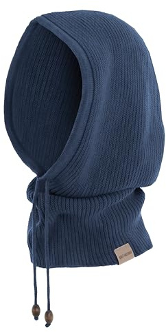 KNIT FACTORY - Evy Kapuzenschal - One Size | Strickschal für Damen - Schal mit Kapuzen - Wollschal - Winterschal - Gestrickter Kapuzenschal - Weich und warm