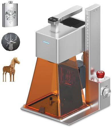 Máquina de grabado láser Raymoto R1 de 10 W, grabador láser compacto portátil, resolución de alta precisión de 0,05 mm, velocidad de grabado de 120 000 mm/min. Capaz de grabar madera contrachapada