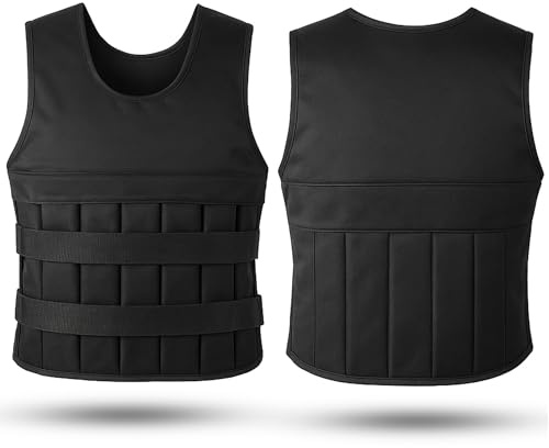 Fitby Gewichtsweste Herren Damen – Verstellbar mit Herausnehmbaren Gewichten, Weight Vest für Krafttraining, CrossFit, Cardio & Laufen, Trainingsweste Schwarz