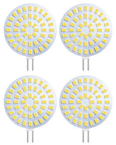 Lamptobe 3W G4 LED RV Bulbs, DC/AC 10-30V, G4 Bi-Pin Base, 48xSMD, Large Surface Panel, 54.1mm*43.5mm, Suitable for RV, Automotive, Boat Interior Dome, Cool White 6000K, Non-Dimmable, 4-Pack