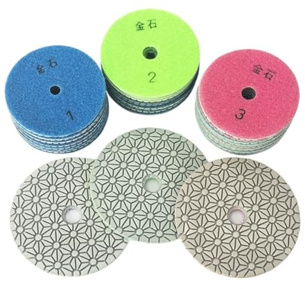 3-Stufen-4-Zoll-100-mm-Nasspolierpad 5 Zoll 125-mm-Weichscheibe for Schleifen von Stein, Marmor, Granit, Boden, Keramikfliesen(2,4 inch 100mm)