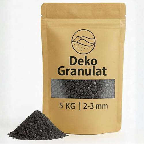 Deko-Granulat anthrazit als farbige Streudeko - 5 kg kleine Deko-Steine Ø 2-3 mm für Gläser, Vasen