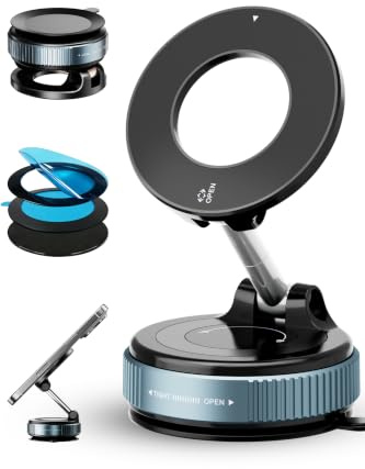 Support Telephone Voiture pour Magsafe,Support Telephone Voiture Magnétique | Support Magnétique pour iPhone 17 16 15, Autres Smartphones, Porte Voiture pour Tableau de Bord/Pare-Brise,360° Rotation,noir
