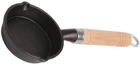 BAFOVY Mini Poêle à Frire en Fonte, Mini Poêle à œufs 10 X 3 Cm, Revêtement Antiadhésif, Chauffage Uniforme, Anti-éclaboussures, pour la Cuisine à Domicile, le Camping, les Voyages, les Repas en