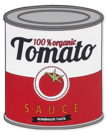 balvi-Untersetzer Tomato Sauce In Form Einer Konservendose Da er magnetisch ist, haftet er auf Magnet