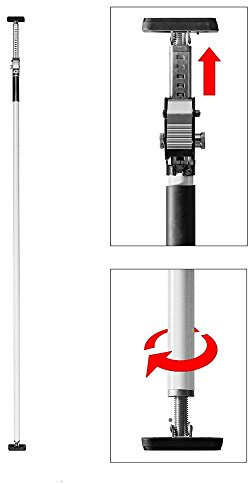 ALLEGRA AB360 Deckenstütze Profi Einhandstütze bis 60kg Baustütze Höhe 360cm Teleskopstütze Montagestütze (Weiß)