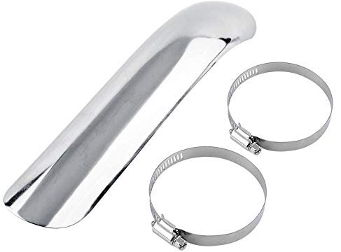 Keenso Motorrad Auspuff Schalldämpfer Hitzeschild Stahl Kurven Auspuff Rohr Abdeckung(Silber)