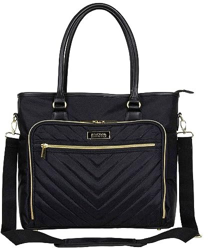 Kenneth Cole Chelsea Chevron-Borsa da Donna Trapuntata per Computer Portatile e Tablet da 15, Laptop Unisex-Adulto, Nero