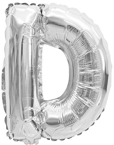 Folien-Ballons Heliumballons Buchstaben & Zahlen & Zeichen - 80CM GROßE Party-Dekoration XL für Geburtsag Hochzeit Feier - D in Silber