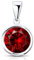 Materia Kristall Anhänger rot - 925 Sterling Silber rhodiniert rund klein Damen KA-462-rot