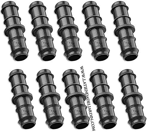 Suinga Set di 10 Collegamento per Irrigazione a Goccia 16 mm | Manicotto connettore per tubo da 16 mm | Giunto per Irrigazione