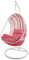 Kideo Swing Chair Hängesessel Hängestuhl Polyrattan Schwebesitz Loungesessel (rosa_Frizzy/rosa)