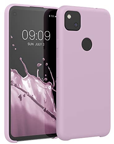 kwmobile Hülle kompatibel mit Google Pixel 4a Hülle - Silikon Handy Case - Handyhülle weiche Oberfläche - kabelloses Laden - Mauve