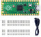 GeeekPi Raspberry Pi Pico Kit de microcontrolador Flexible Mini Placa de Desarrollo, basado en la Raspberry Pi RP2040, procesador de Doble núcleo Arm Cortex M0+, Soporte C/C++ / Python