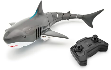 mikamax, RC Hai - Haifisch-Spielzeug - Ferngesteuertes Hai-Spielzeug - Wasserspielzeug - RC Boot - 36,5 cm - 30M Reichweite - 2-Rad-Antrieb - 2.4GHz - Ideal für Kinder und Erwachsene
