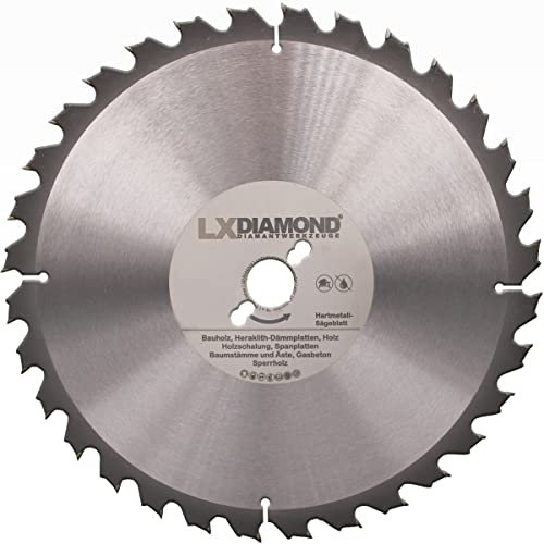 LXDIAMOND Hartmetall Kreissägeblatt Ø 450mm x 30,0mm HM Sägeblatt für Bauholz Brennholz zum Sägen mit Wippsäge Tischkreissäge Kreissäge Kappsäge - Wechselspitzzahn Blatt 450 mm in Premium Qualität
