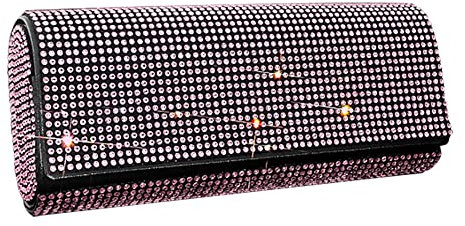ihreesy Auto Brillenetui,Universal Glitzer Kristall Brillenhalter Schutzbox Brillen Aufbewahrungsbox Sonnenbrillen Organizer Brillenbox Brillenhalterung Brillen Aufhänger mit Magnetverschluss,Rosa