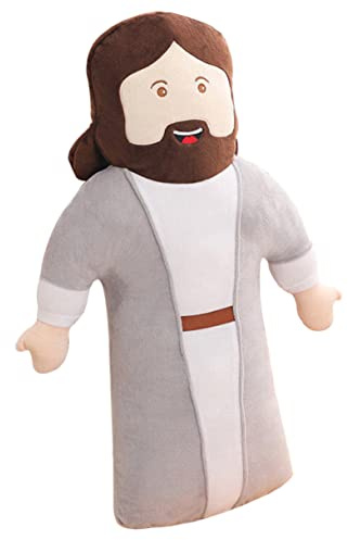 ibasenice Jesus Kissen Plüschtier 50cm Weiches Jesus Puppenkissen aus Geschmeidigem Material Dekoratives Stofftier für Schlafzimmer Wohnzimmer Kirche Taufe Ostern Weihnachten