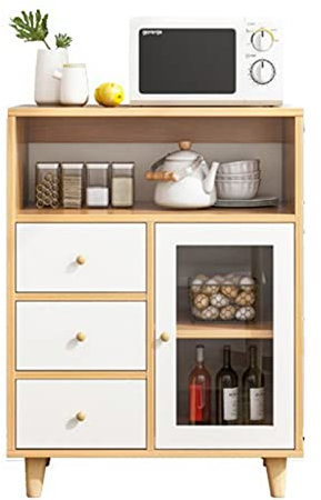 IMPREC Estantería De Cocina, Cocina Armario Buffet con Almacenamiento Aparador Armario Expositor para El Hogar con Espacio para Microondas LYWY (Color : Bianco, Size : 60X35X90CM)