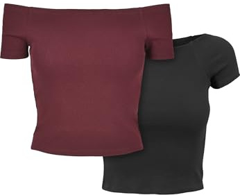 Urban Classics Damen T-Shirt Redwine+Black M