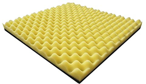 kqe Akustikschaumplatte, 20 Stück Selbstklebende Schallabsorbierende Baumwolle Flammhemmende Schallabsorbierende Polsterung Wandpaneel Für Akustische Behandlung Und Wanddekoration/Yellow/50X50X5Cm
