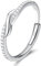 JeweBella Damen Ringe Silber 925 Zirkonia Ring Verstellbar Eheringe Verlobungsring Trauringe Minimalistisch Ringe Frauen Silber/Gold
