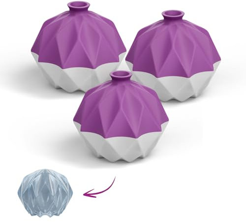 SIOUX Eiswürfelform, Premium Silikon, BPA-frei, ca. Ø 6cm, Lila-Lichtgrau, 3 Stück Set