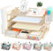 Doynrtx Desk Paper Organizers and Accessories - 4-Tier Paper Letter Tray Organizer with File Holder,Drawer and 2 Pen Holders,Desk Accessories & Workspace Organizers for Office,School,Home (Gold)